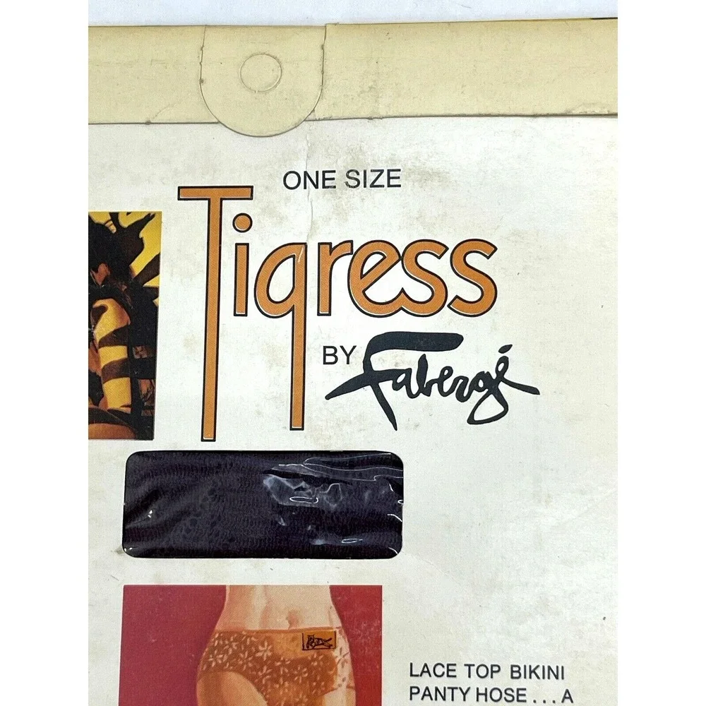 Vtg Tigress by Faberge 1970s‎ Pantyhose~PURPLE Plum 100-165# Nylon Lace Bikini